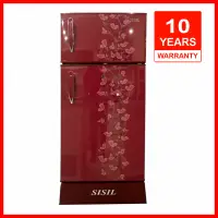 Sisil Refrigerator Double Door  - 185L  Red Rose, Sisil Frdge, Sisil Red Rose Fridge